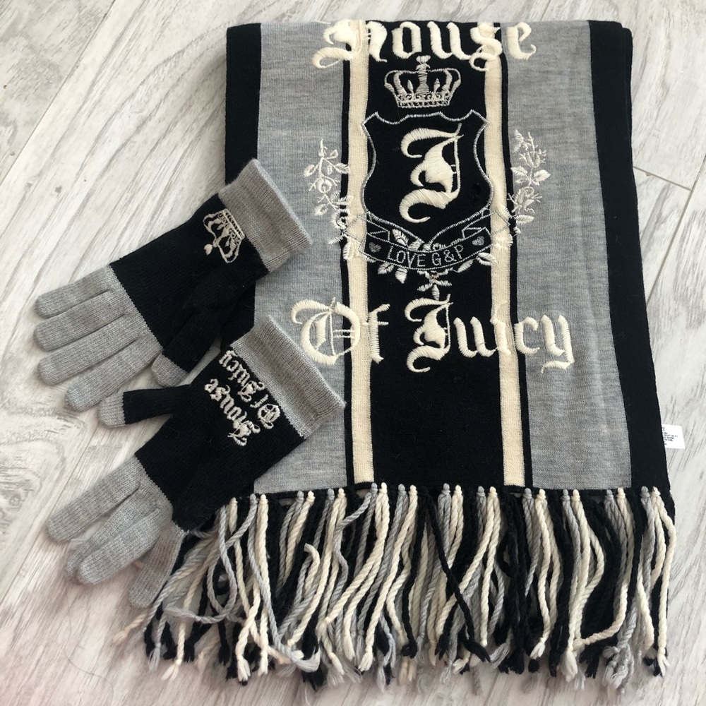 Juicy Couture Scarf and Glove Set
